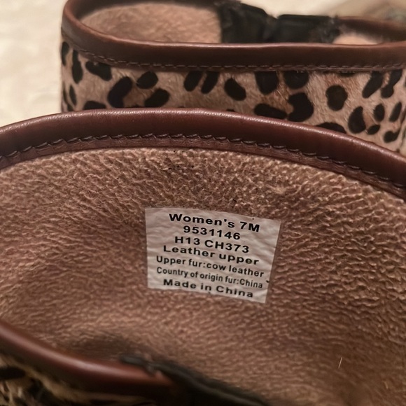 Sperry Top-Sider Falcon Brown/Leopard Pony Boot Cow Leather Fleece Lined Size 7 - Picture 6 of 8
